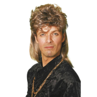 80-tal Mullet Peruk Ljusbrun