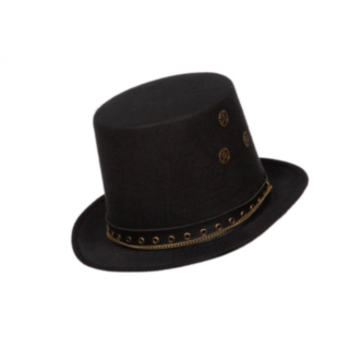 Kugghjul Steampunk Hög Hatt Svart