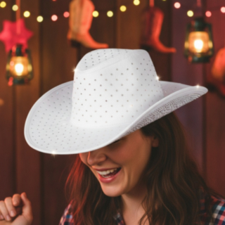 Strass Cowboyhatt Vit