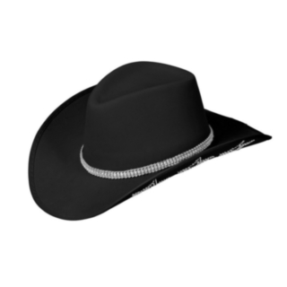 Glittrande Cowboyhatt Svart