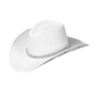 Glittrande Cowboyhatt Vit