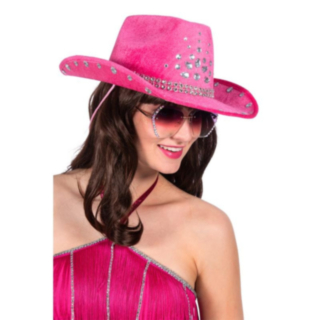 Strass Cowboyhatt Rosa