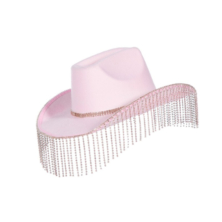 Glitter Cowboyhatt Ljusrosa