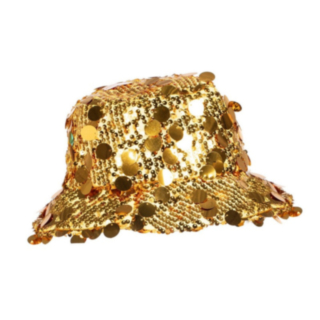 Paljett Bucket Hat Guld