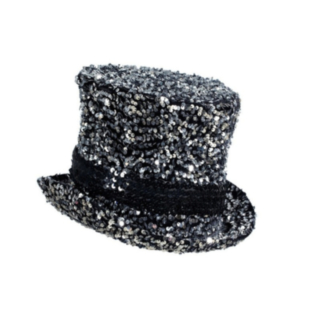 Glittrande Tophat Silver/Svart