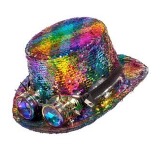 Burning Man Hatt & Goggles Regnbåge