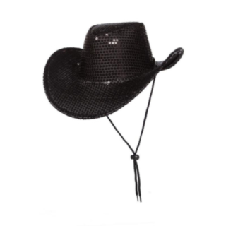 Paljett Cowboyhatt Svart
