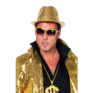 Paljett Gangsterhatt Guld