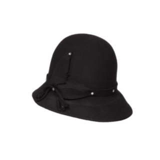 20-tal Cloche Hatt Svart