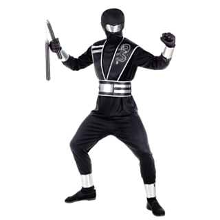 Svart Ninja Maskeraddräkt