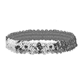 20-tal Paljettpannband Silver