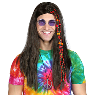 Hippieperuk Med Flätor