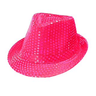 Paljetthatt Neonrosa