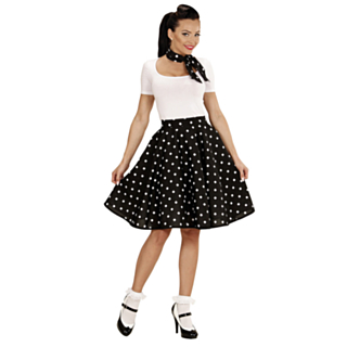 50-tal Polka Kjol Svart