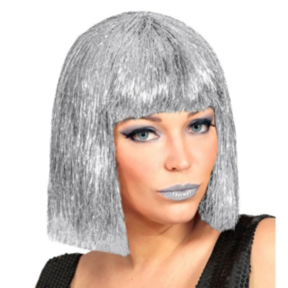 Glittrande Pageperuk Silver