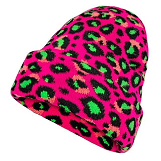 Leopard Mössa Neonrosa