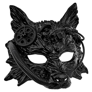 Steampunk Varg Mask Svart