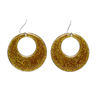 Guld Glitterörhängen