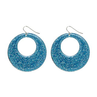 60-tal Glitterörhängen Blå