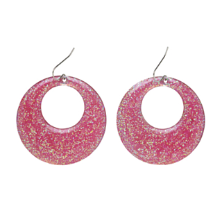 60-tal Glitterörhängen Rosa