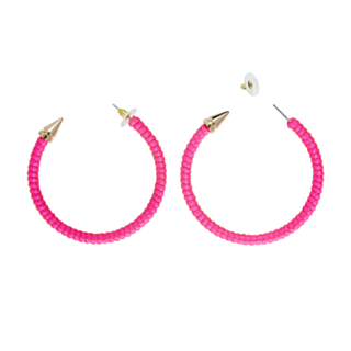 80-tal Ringar Örhängen Neonrosa