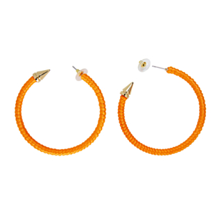 80-tal Hoops Örhängen Neonorange