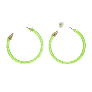 80-tal Hoops Örhängen Neongröna