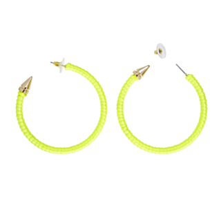 80-tal Hoops Örhängen Neongula