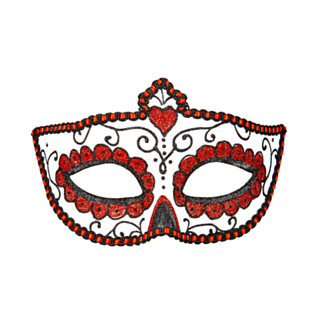 Day Of The Dead Ögonmask Svart Röd