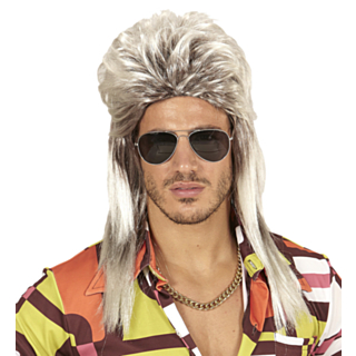 Blond 80-talsmullet Peruk