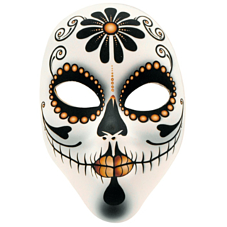 Día de los Muertos Mask Svart/Orange