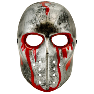Blodig Hockeymask Silver/Röd