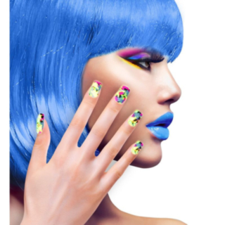 Neon Paint Splash Naglar