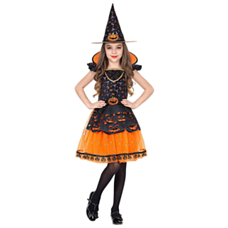 Halloween Häxa Barndräkt Orange
