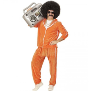 Orange 80-tal Träningsoverall Maskeraddräkt