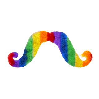 Regnbågsfärgad Mustasch
