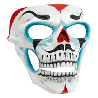 Día de los Muertos Skelett Mask Blå/Röd