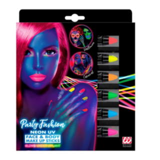 Neon UV Sminkpennor 6-Pack