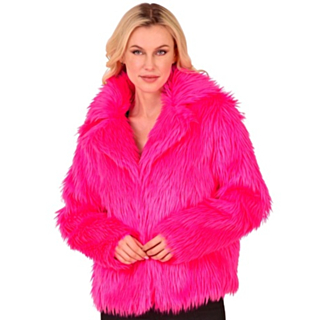 Pälsjacka Neonrosa