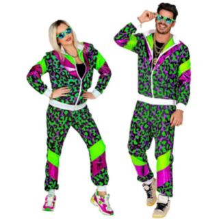 80-tal Träningsoutfit Neon Maskeraddräkt