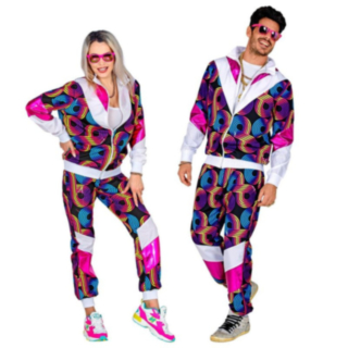 80-tal Discotryck Träningsoutfit Maskeraddräkt