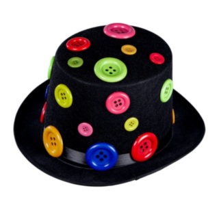 Clownknappar Hög Hatt