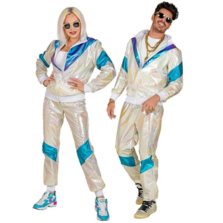 80-tal Holografisk Träningsoutfit Maskeraddräkt