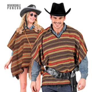 Vändbar Randig Poncho