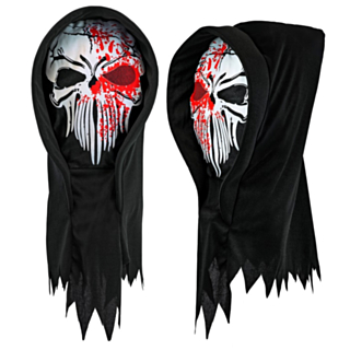 Blodig Reaper Mask Huva Svart