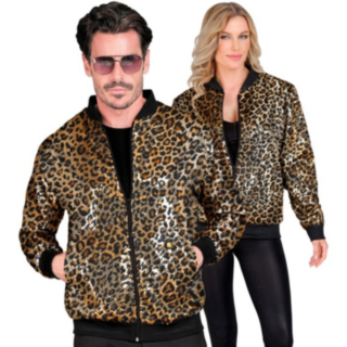 Leopard Paljett Bomberjacka Guld