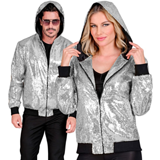 Paljett Bomberjacka Silver