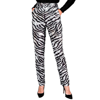 Zebra Paljettbyxor Silver