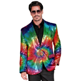 Tie Dye Paljettkavaj Regnbåge