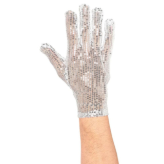 Paljetthandske Silver
